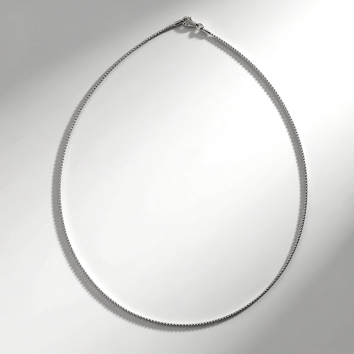Cavill - 925 Sterling Zilveren Halsketting 45 cm - Gerhodineerde Slangenketting - MONOSONO COLLECTION - Luxe Zilveren Ketting voor Dames