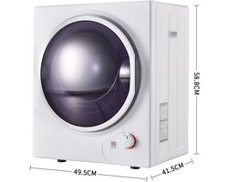 HAUSS SPOLE Luchtafvoerdroger – Compact 2,5 Kg – 49,5 x 41,5 x 58,8 cm – Staal – Wit – Wandmontage en Kleine Ruimtes