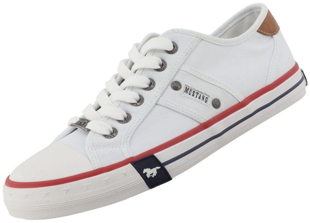 Mustang heren sneaker van canvas wit