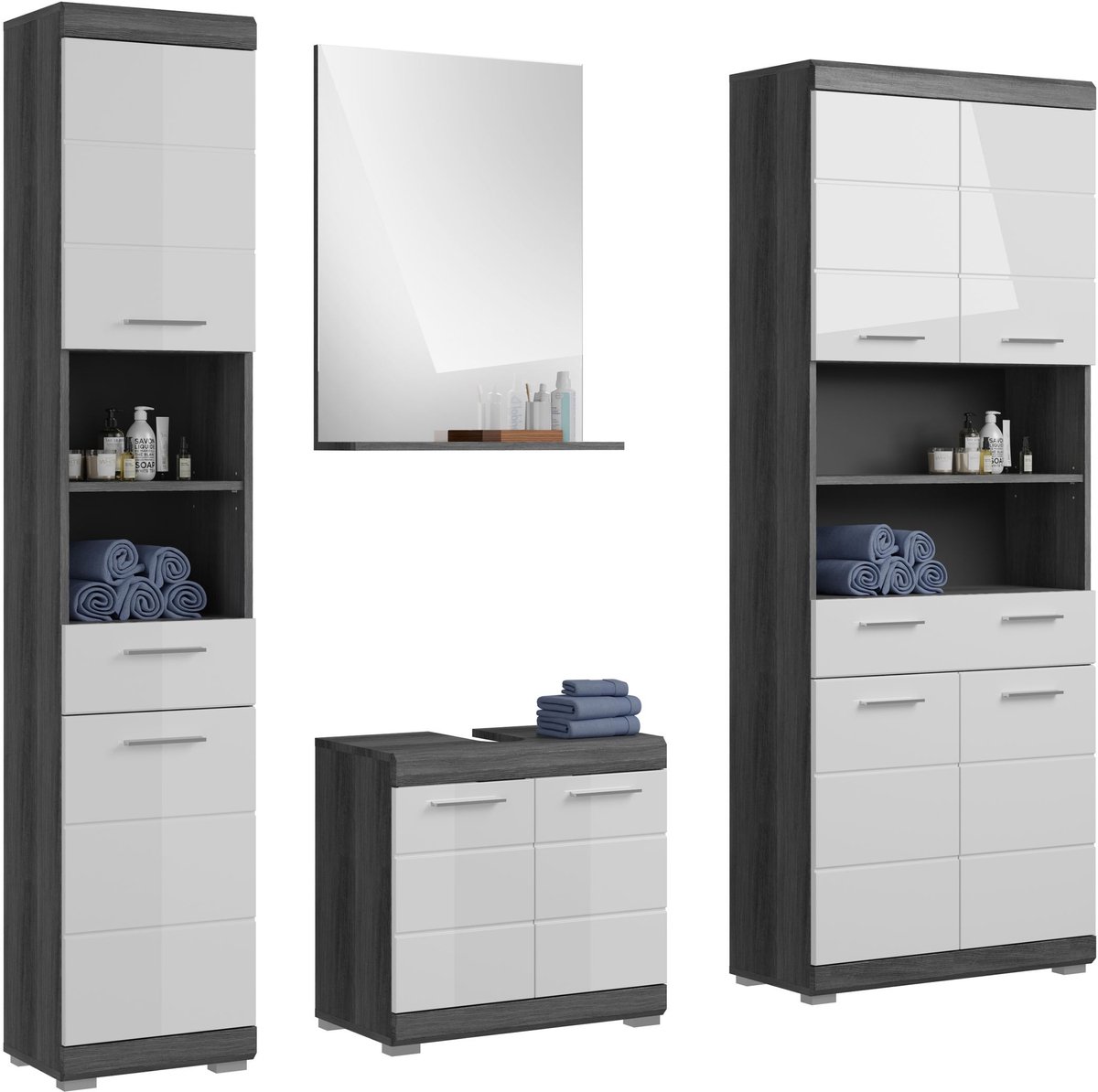 xonox.home Badkamermeubel Scout rookzilver imitatie 186x191x34 cm