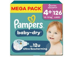 Pampers - Baby Dry - Maat 4+ - Mega Pack - 126 Stuks - 10-15 KG