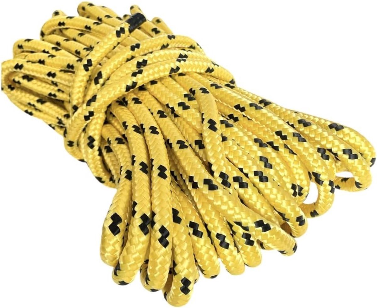 Polypropyleen Touw - Gevlochten Koord - Bouw en Watersport - Waterdicht en UV-bestendig - 12 mm x 30 m - Geel