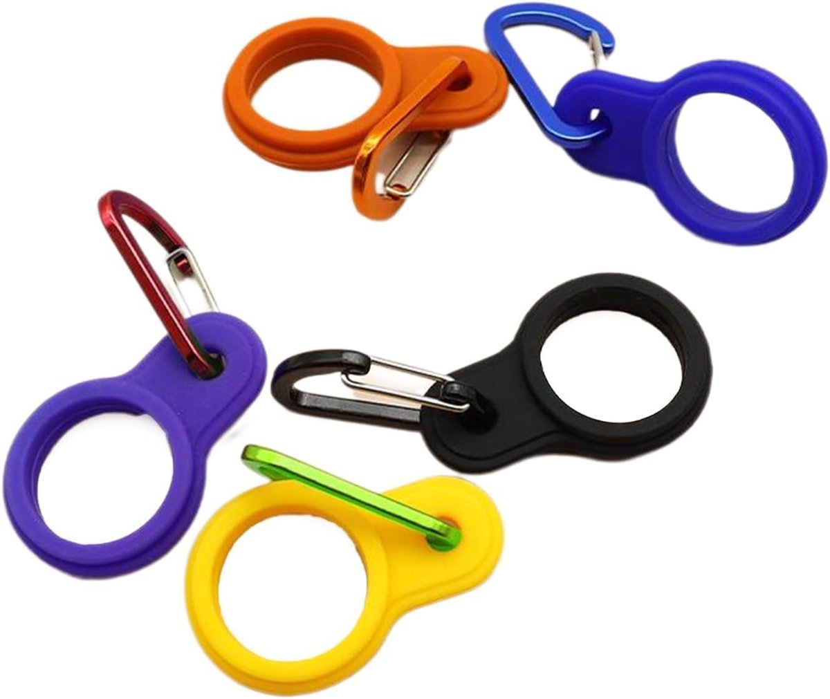 Flessenhouder Clips - Waterfles Bevestiging - Outdoor Activiteiten - Veilige Karabijn - 6 Stuks - Gesorteerd