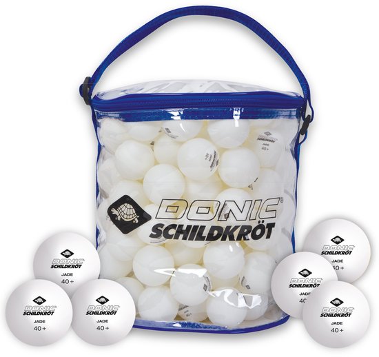 Donic- Balles de tennis de table Schildkröt Jade 144 pièces - Witte Poly 40+ Balles - Idéal pour les sports de loisirs et les clubs