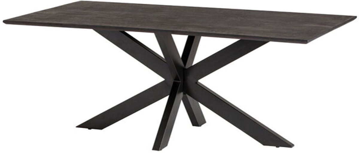 Eettafel Aletta 180 cm verjongde rand mangohout - Zwart