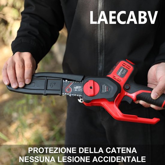 Mini elektrische kettingzaag - Snoerloze boomzaag - Tuin snoeien - Lichtgewicht ontwerp - 6 inch zaagblad - Rood van MINI — afbeelding 5