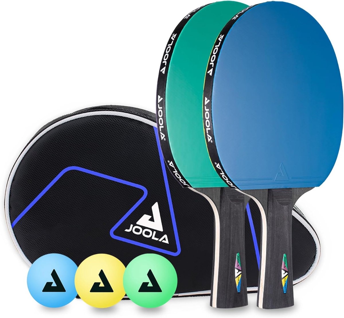 Tafeltennis Set - Pingpong Spullen - Recreatief Spel - Kleurrijk Design - 27.5 x 17 x 4.5 cm - Multicolour