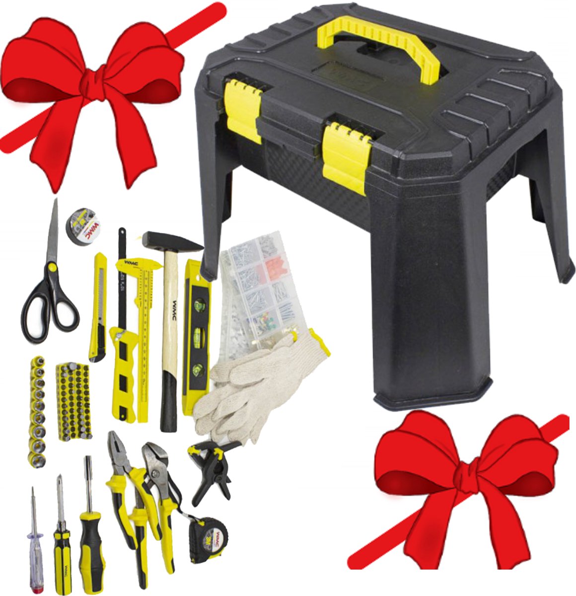 WMC Tools Serie - Universele Gereedschapsset - 1200 Delen - 1/4'' 6 Kant - Inclusief Stoel