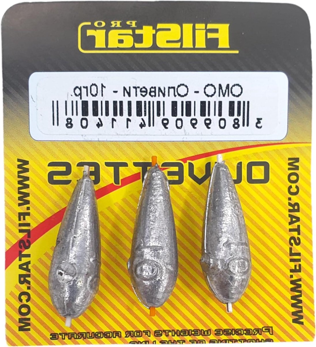 Inline Olivette Lood - Vislood Dropshot - Hengel Set - Olijfvorm Weerstand - 3 x 10g - zilver