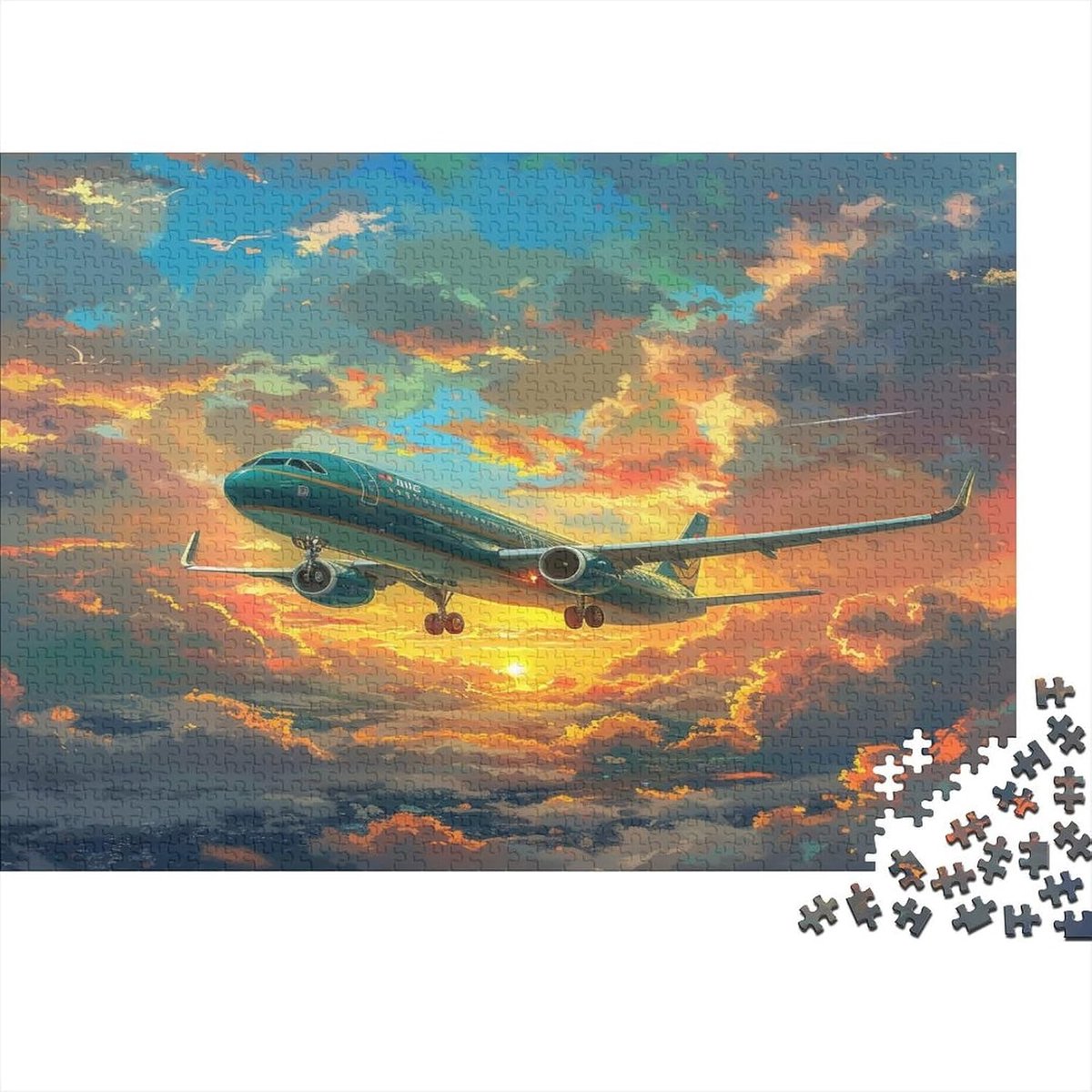 Vliegtuig Puzzel - Legpuzzel Volwassenen - Ontspanning en Plezier - Inclusief Bonus Poster - 1000 Stukjes 75x50cm - Stijl-7