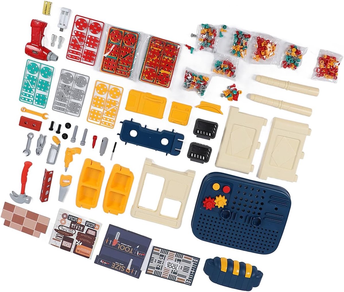 Speelgoedgereedschapset Kinderen - Bouwset Interactief - Praktisch Leren - Gesimuleerde Boormachine - 3998 x 30 x 1699 cm