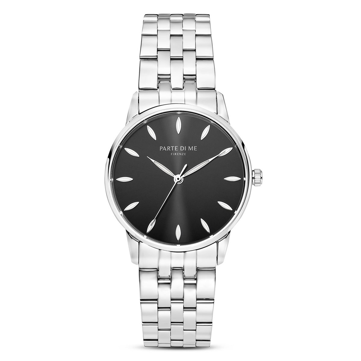 Parte Di Me Orologio rond dames horloge zilverkleurig en zwart PDM09048