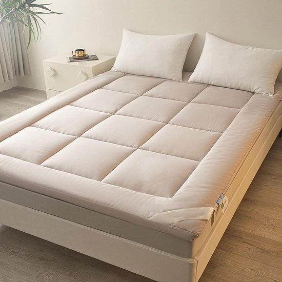 Japanse Vloermatras - Futon Matras Tatami - Comfortabel Slapen - 100% Katoenen Vulling - 90x200cm - Naturel — afbeelding 3