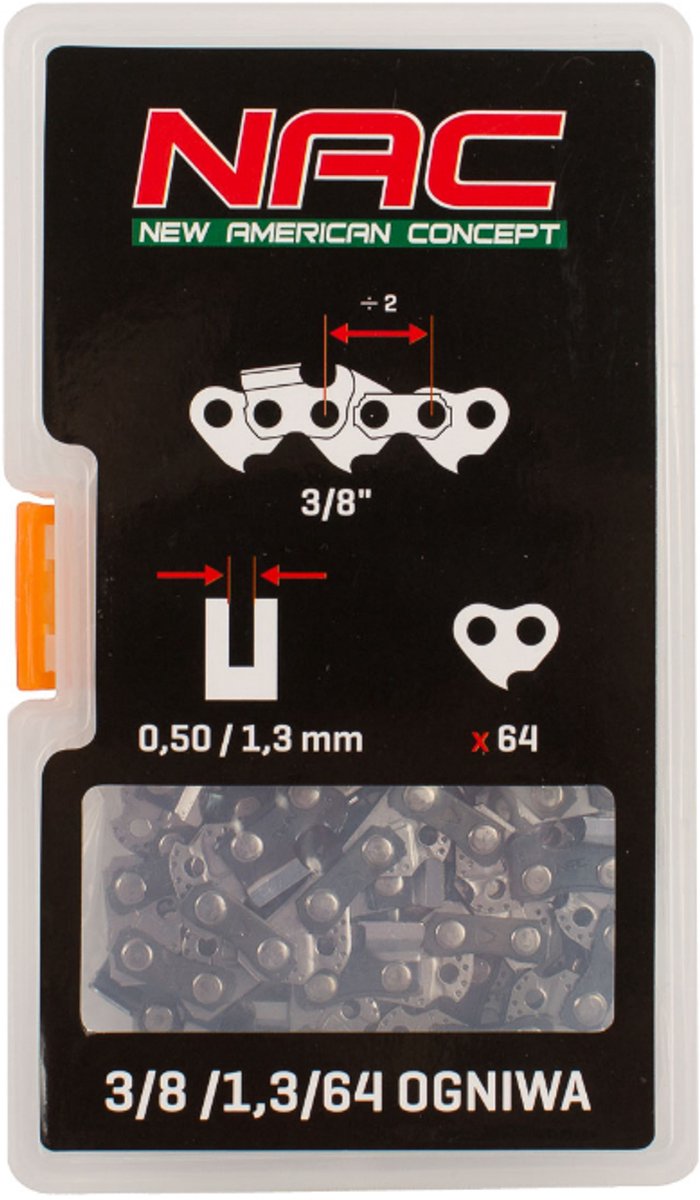 NAC SPS01-45 Serie - Zaagketting - 18 inch - 64 Schakels - 3/8 inch