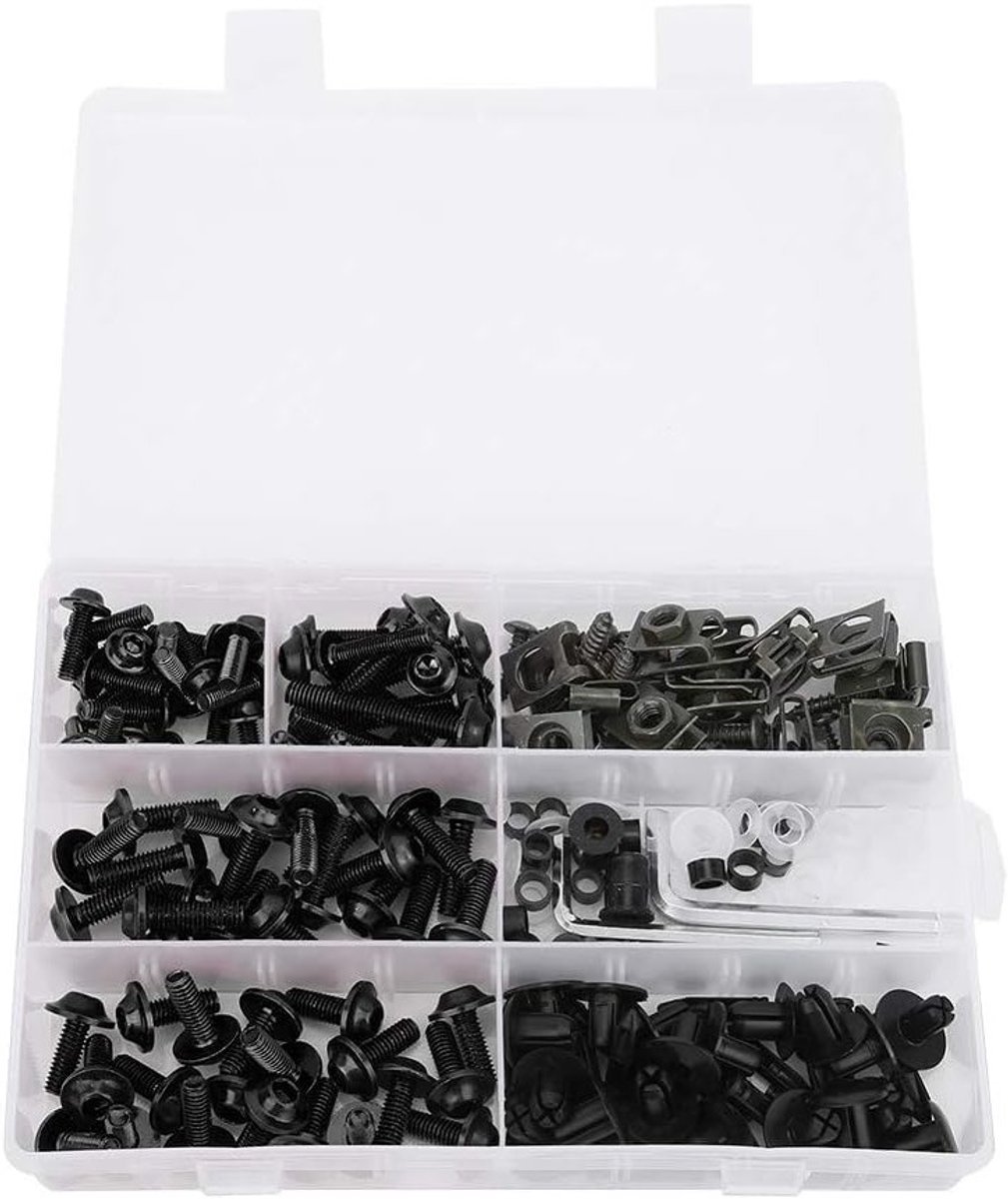 Complete Set van 198 Stuks Fairing Schroeven voor Motoren - M5 M6 Bevestigingsmaterialen voor Windscherm en Behuizing
