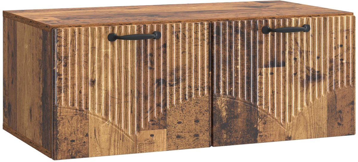 vidaXL - Wandmontage - TV-kast - Oud - hout - 78,5 - x - 41 - x - 30 - cm - Bewerkt - hout