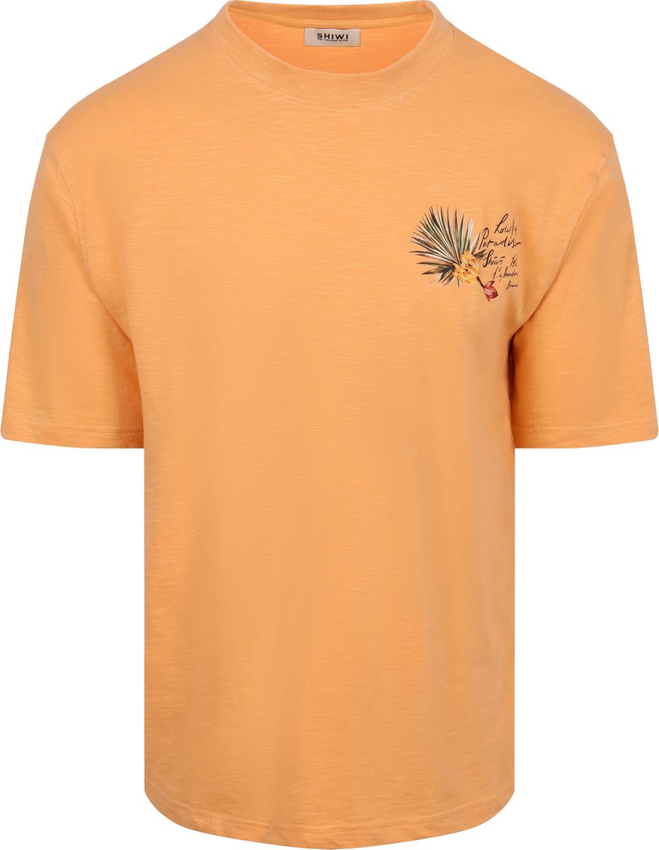 Shiwi T-Shirt Finn Oranje - Maat M - Heren - Casual T-shirts
