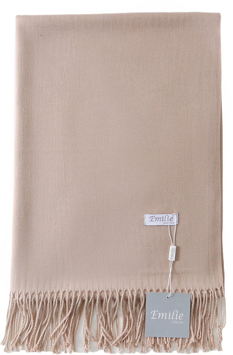 Emilie Collection - sjaal - omslagdoek - pashmina - donkerbeige - 180X60CM - 100% Gerecycled polyester
