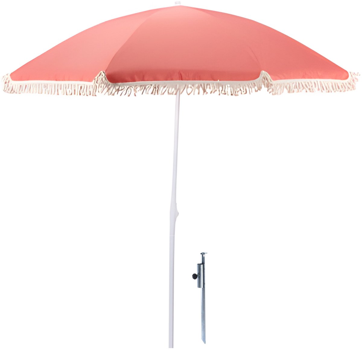 Pro Beach Strand Parasol Aruba - D180 cm - roze - kantelbaar/opvouwbaar - incl grondpen / haring