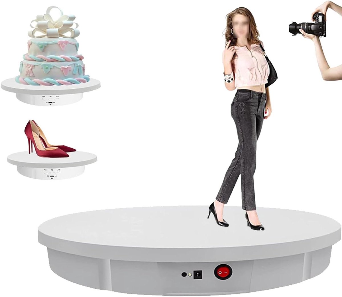 Elektrische Draaitafel - Roterend Platform - Product Presentatie - Zware Belasting - 60cm Diameter - Wit