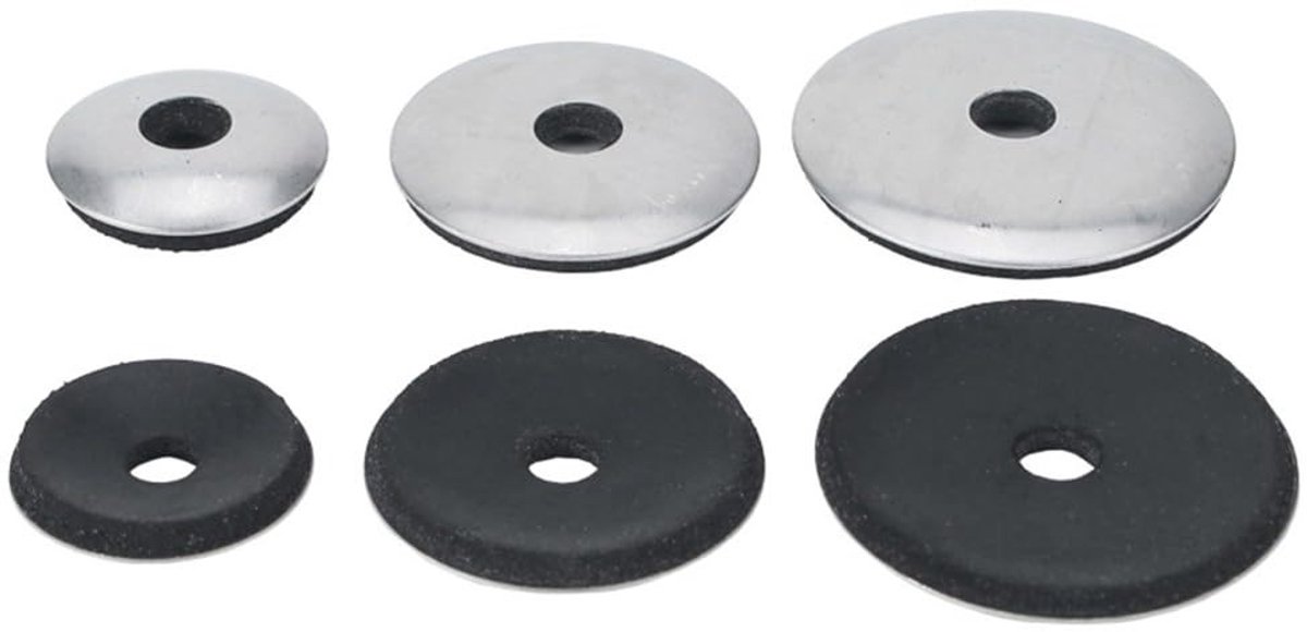 Set van 50 Ringen met Dichting, 10 x 25 mm, Roestvrij Staal, EPDM, Rubber, Schroefdichtingen, Neopreen Ringen voor Bevestigingen en Bouten
