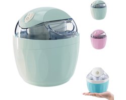 Ijsmachine - Roomijsmachine - Sorbetmaker - Mini ijsmachine - Elektrisch - One-touch bediening - Zelf ijs maken - Voor frozen yogurt en gelato - Voor thuis en keuken - Compact - Lichtblauw