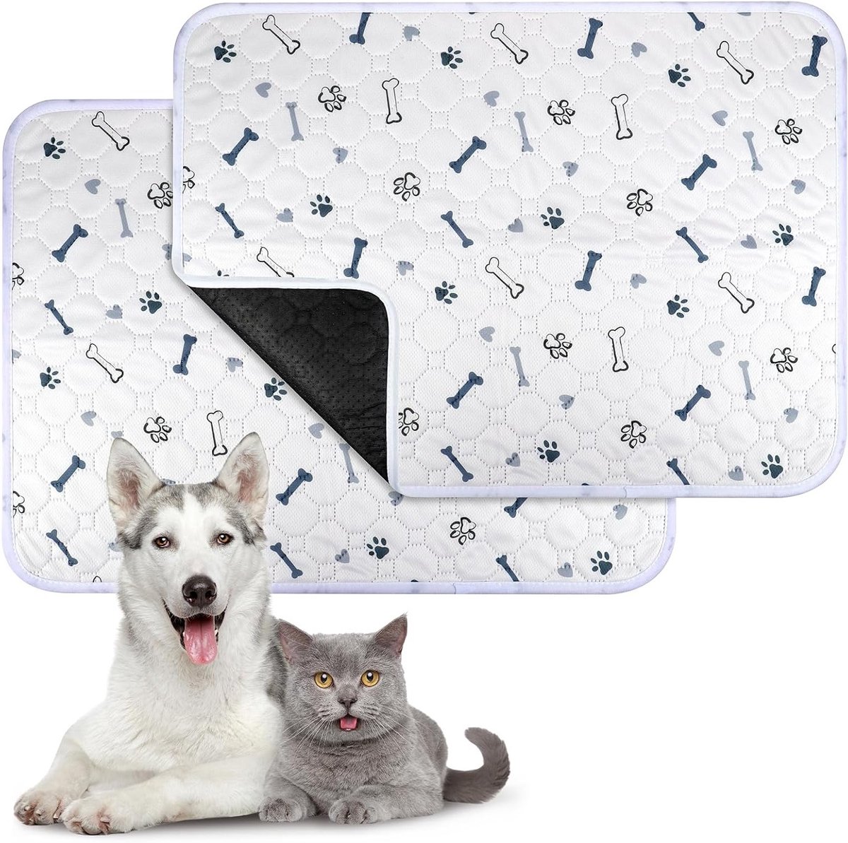 Wasbare Puppy Pads 45x60cm - Herbruikbare Hondentrainingspads, Super Absorbent en Waterdicht, Ideaal voor Thuis, Auto en Reizen