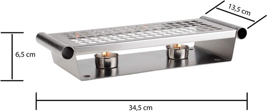 APS Waxinelichtjeshouder - RVS - Zilver - 13,5 x 34,5 cm - Vaatwasserbestendig - Breukvast — afbeelding 3
