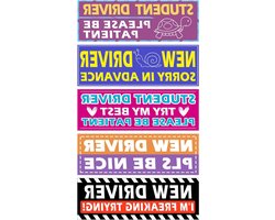 Magnetische Auto Stickers voor Nieuwe Bestuurders - Verwijderbare Accessoires voor Veiligheid, Beginners en Studenten - 5 Stuks