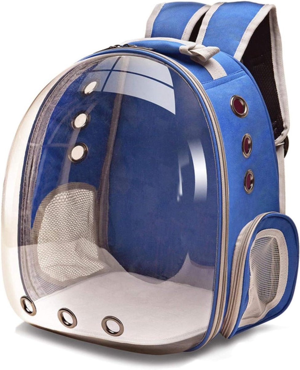 Huisdier Rugzak - Draagbare Transporttas - Reizen met Huisdieren - Uitbreidbaar Ontwerp - 31x28x42CM - Blauw