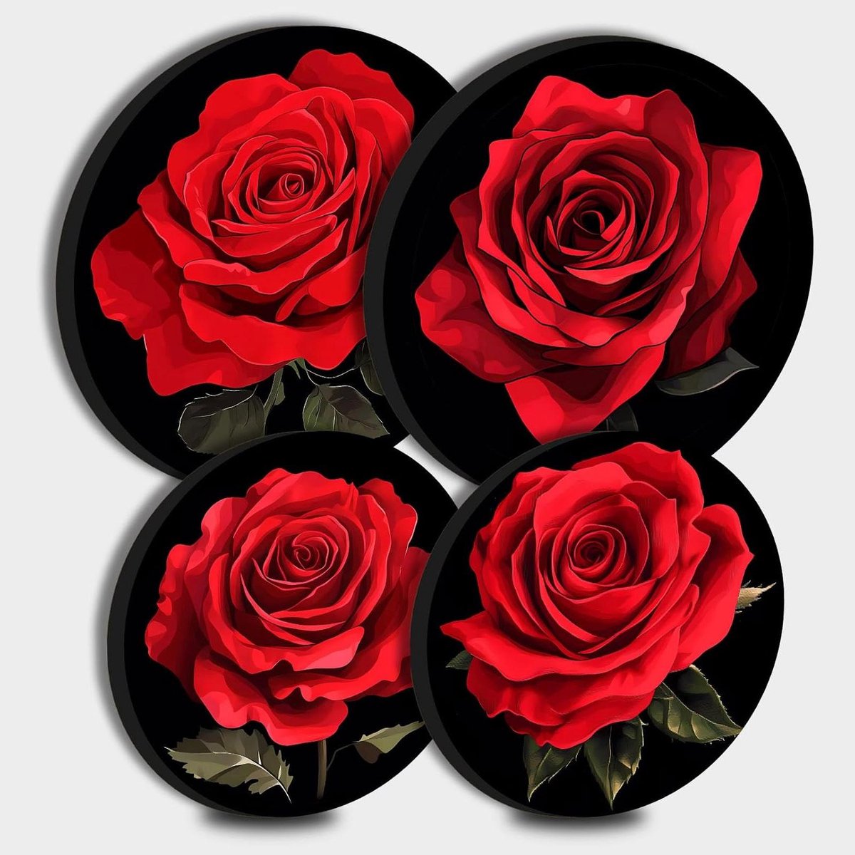Fornuisbranderhoezen - Kookplaat decoratie - Keuken opfrissen - Set van 4 stuks - 8 en 10 inch - Rosé