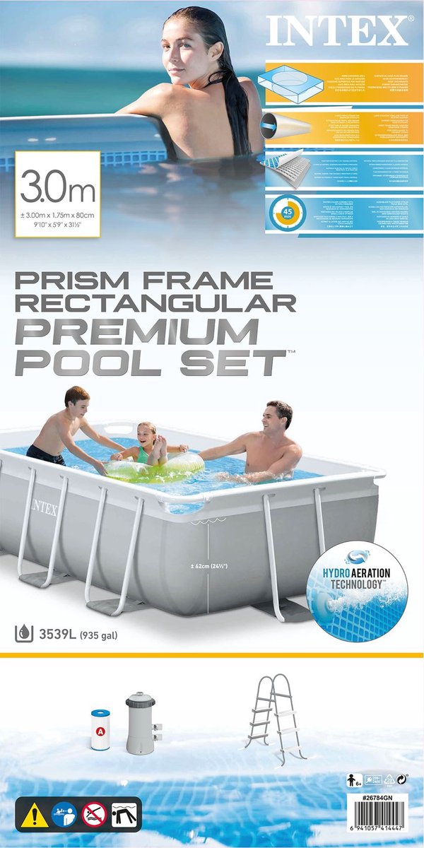 Intex Prism Frame Rechthoekig Opzetzwembad Set - 300 x 175 x 80 cm - Met filterpomp — afbeelding 9