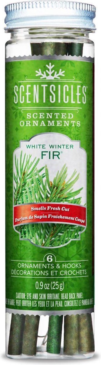 ScentSicles White Winter Fir geur voor je kerstboom (18 geurstokjes) - Kerstboomornamenten om op te hangen – 3x 6 geurstokjes voor de kerstboom