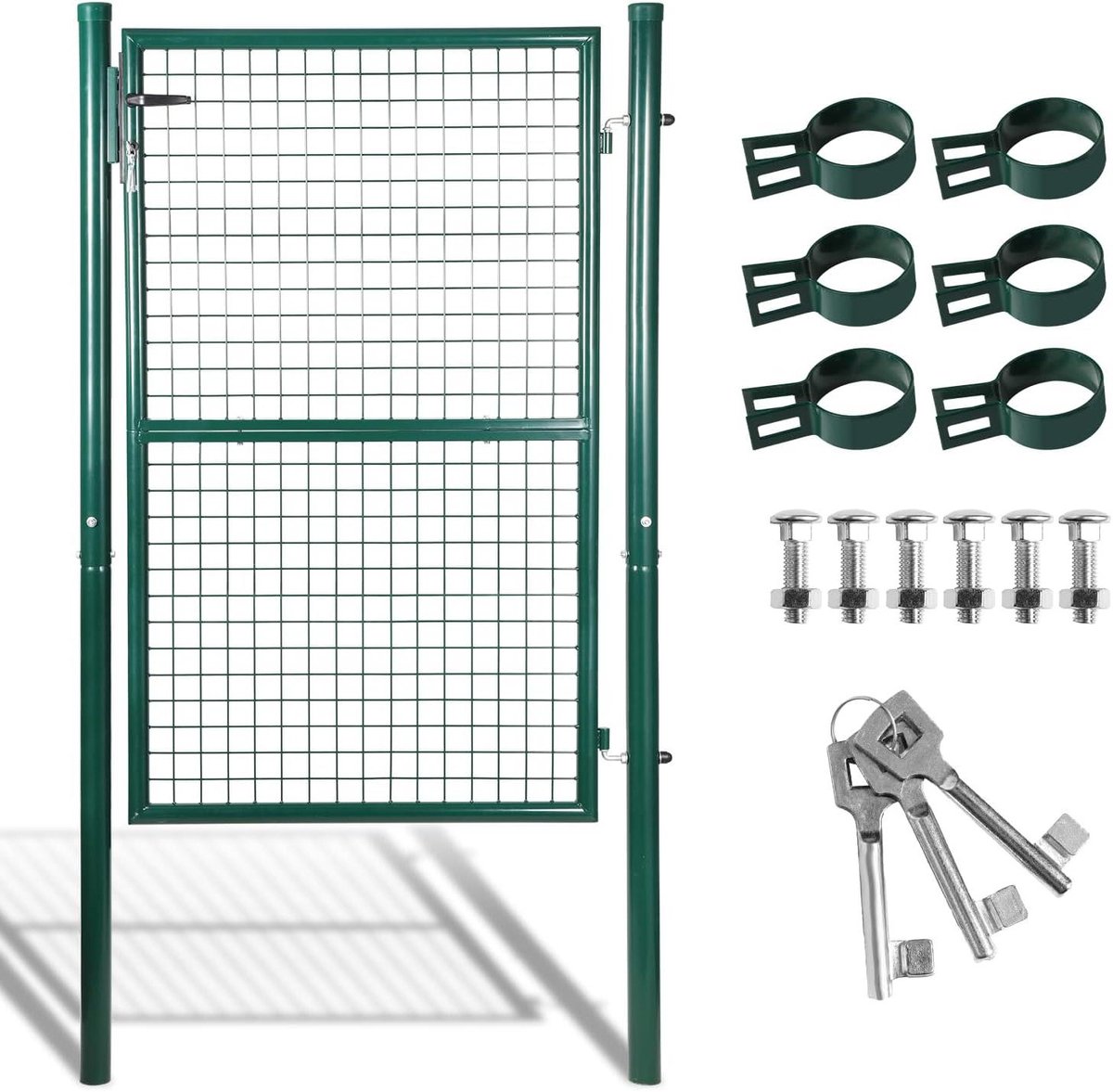 Tuinpoort - Tuindeur Hekdeur - Tuin Afscheiden - Verzinkt Staal - 150 x 100 cm - Groen