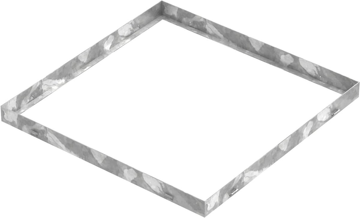 Rooster Frame - Afdekframe - Buiten Gebruik - Gegalvaniseerd Staal - 600 x 600 mm - Zilver