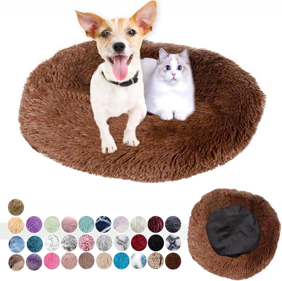 Huisdier Mand - Hondenmand Kattenmand - Rustig Slapen - Verhoogde Rand - 70 cm - Koffie
