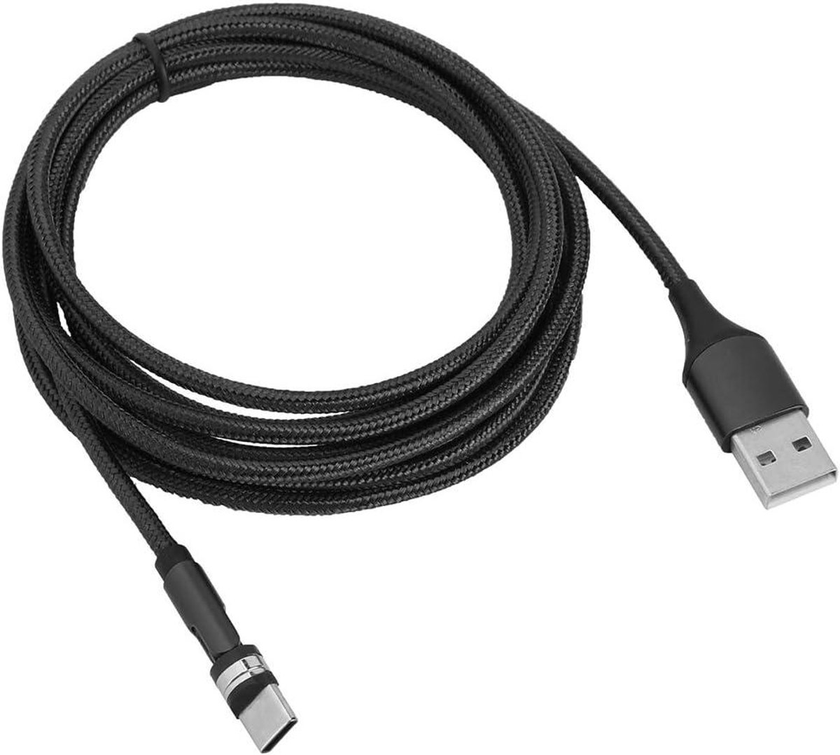 Magnetische Oplaadkabel - 3-in-1 Kabel - Snel Opladen - 360 Graden Draaibaar - 1 Meter - Zwart