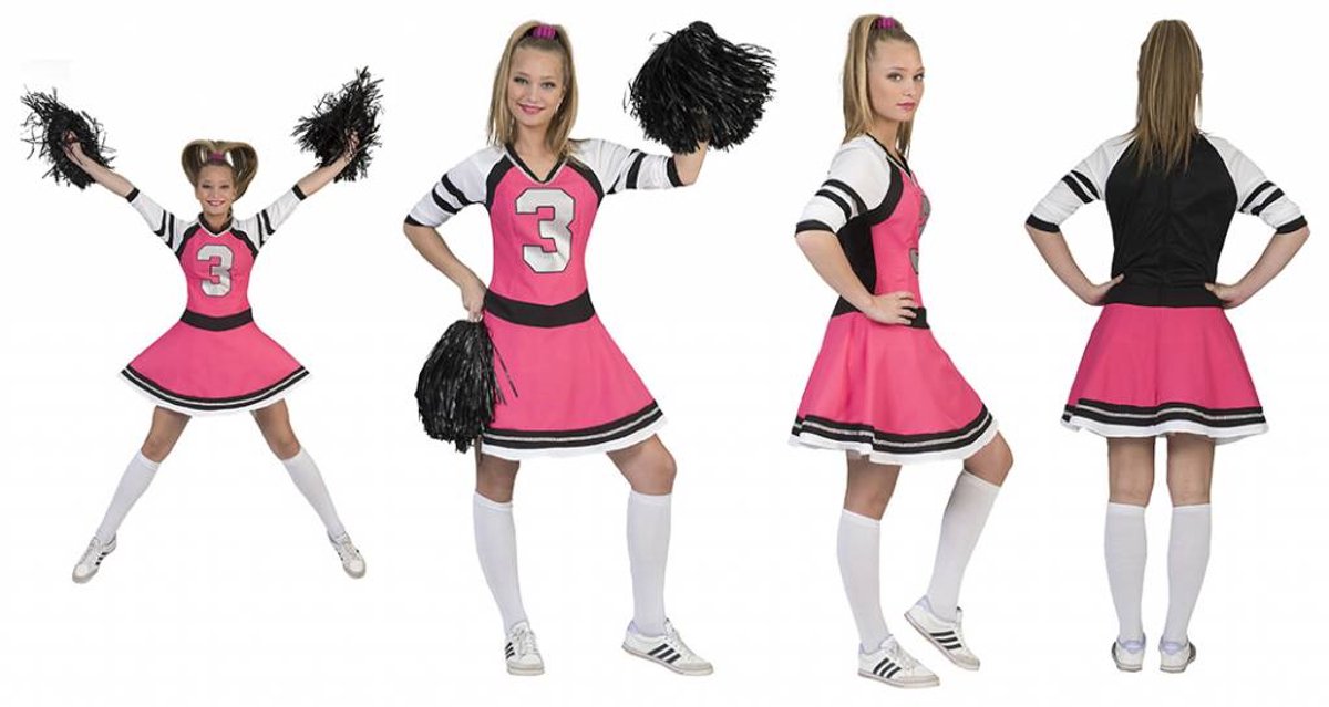 Cheerfull Cheerleader jurkje roze dames - Maat 48/50