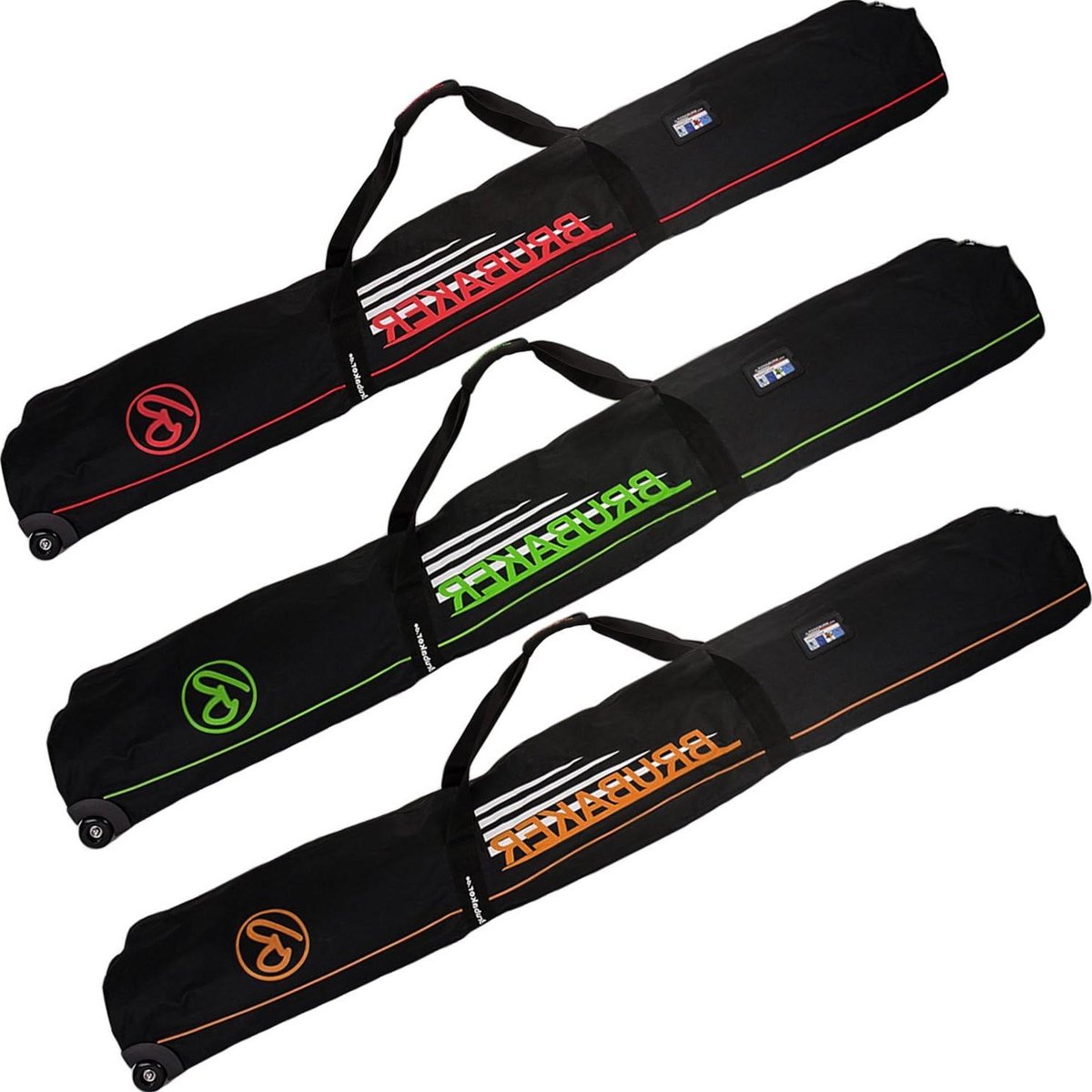 Skitas met wieltjes - Skihoes Skibag - Wintersport transport - Ruimte voor 2 paar ski's