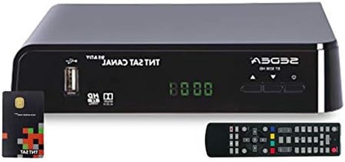 Satellietontvanger HD - Digitale Receiver - TV Kijken - Inclusief Toegangskaart - 12 Volt - Zwart