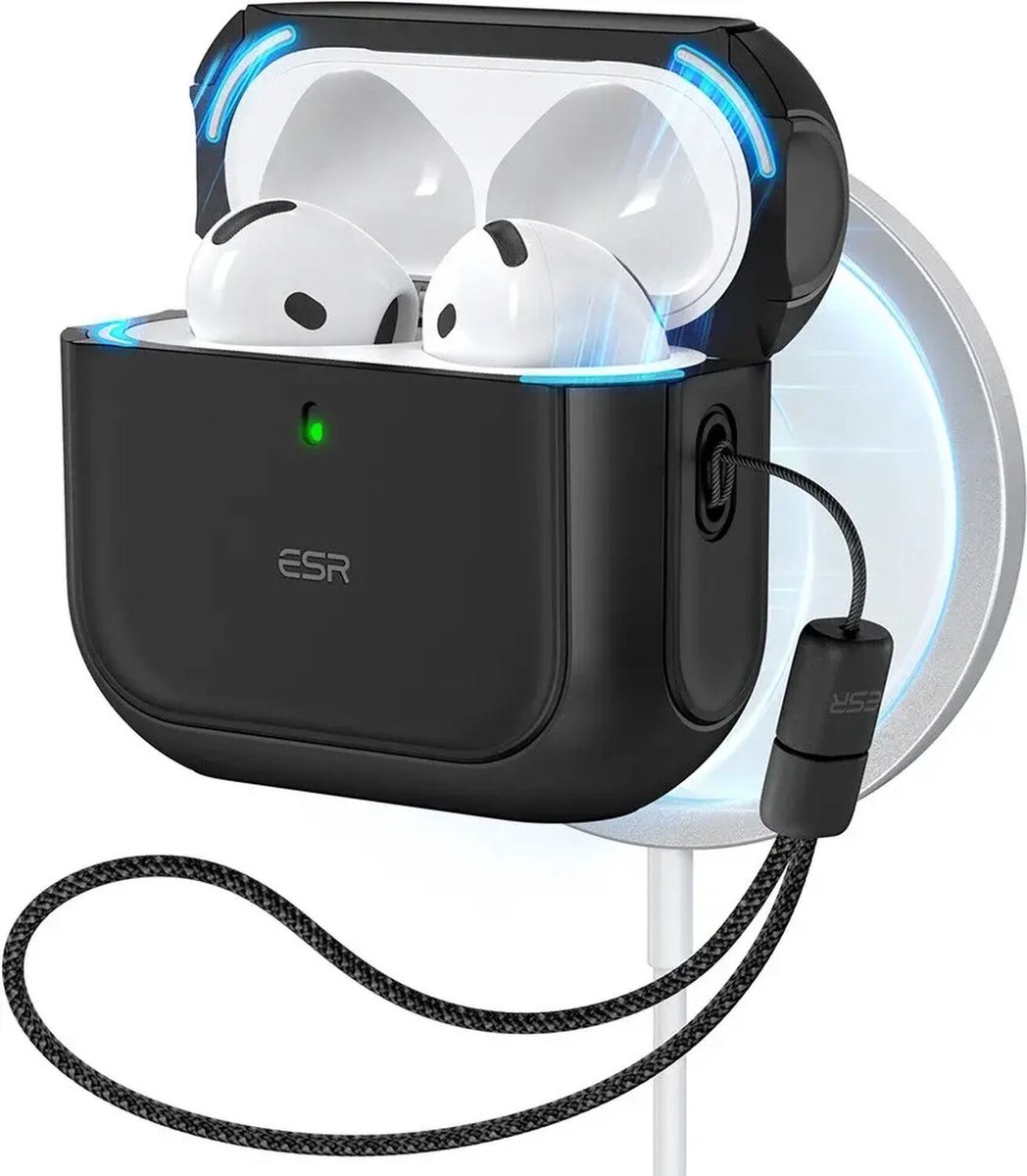 ESR Halolock Orbit Hybrid Hoes Geschikt Voor AirPods 4 (AirPods 4e Generatie) (2024) - Compatibel met MagSafe - Zwart