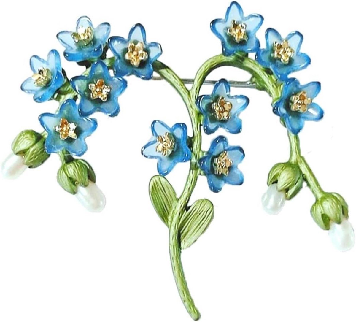 Vintage Bloem Broche - Sjaal Gesp - Kleding Verfraaien - Met Pareldetails - 1 Gram - Goudkleurig