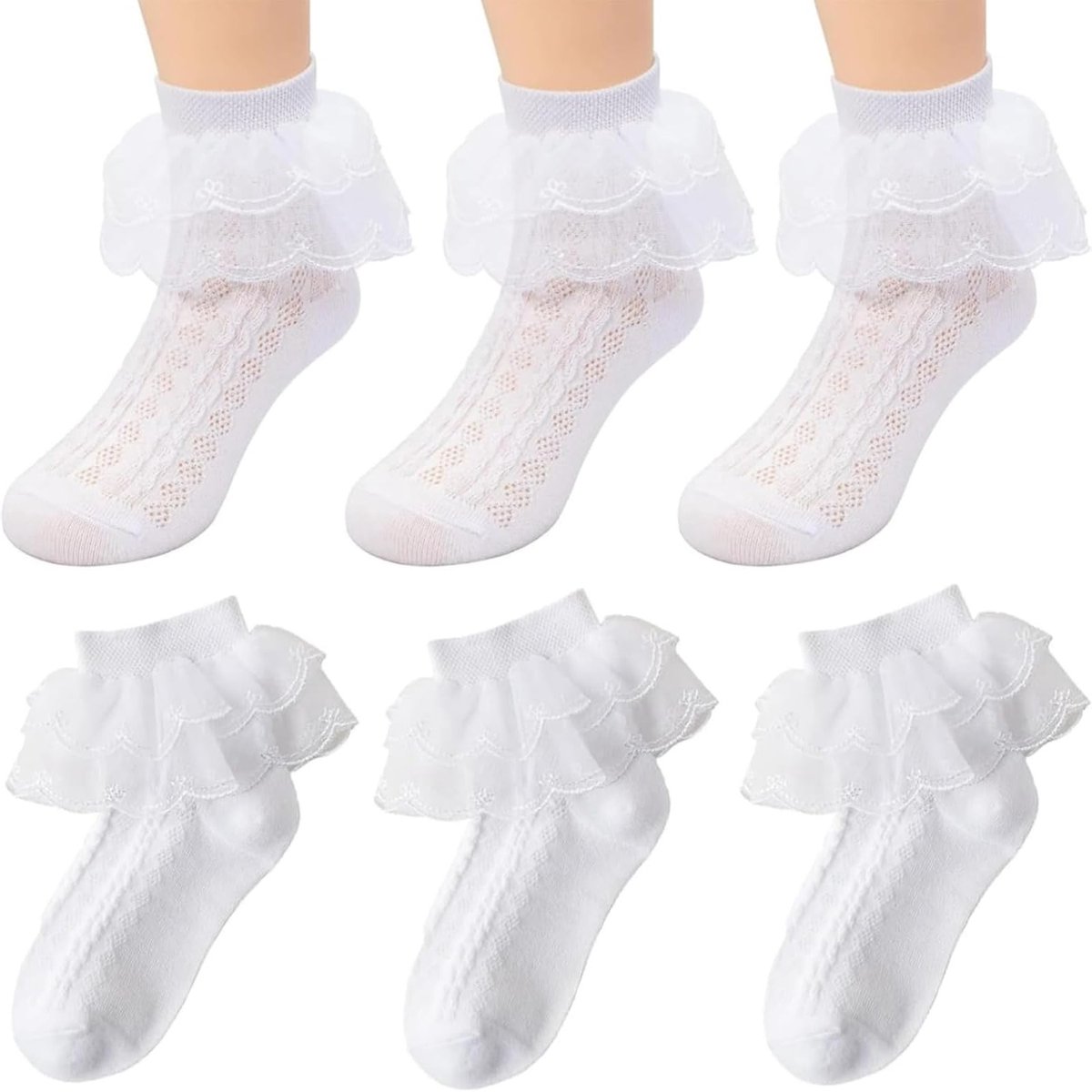 Kawaii Schattige Enkelhoge Sokken met Rimpelrand - Elegante Accessoires voor Vrouwen en Meisjes - Perfect voor Pasen en Dagelijks Gebruik