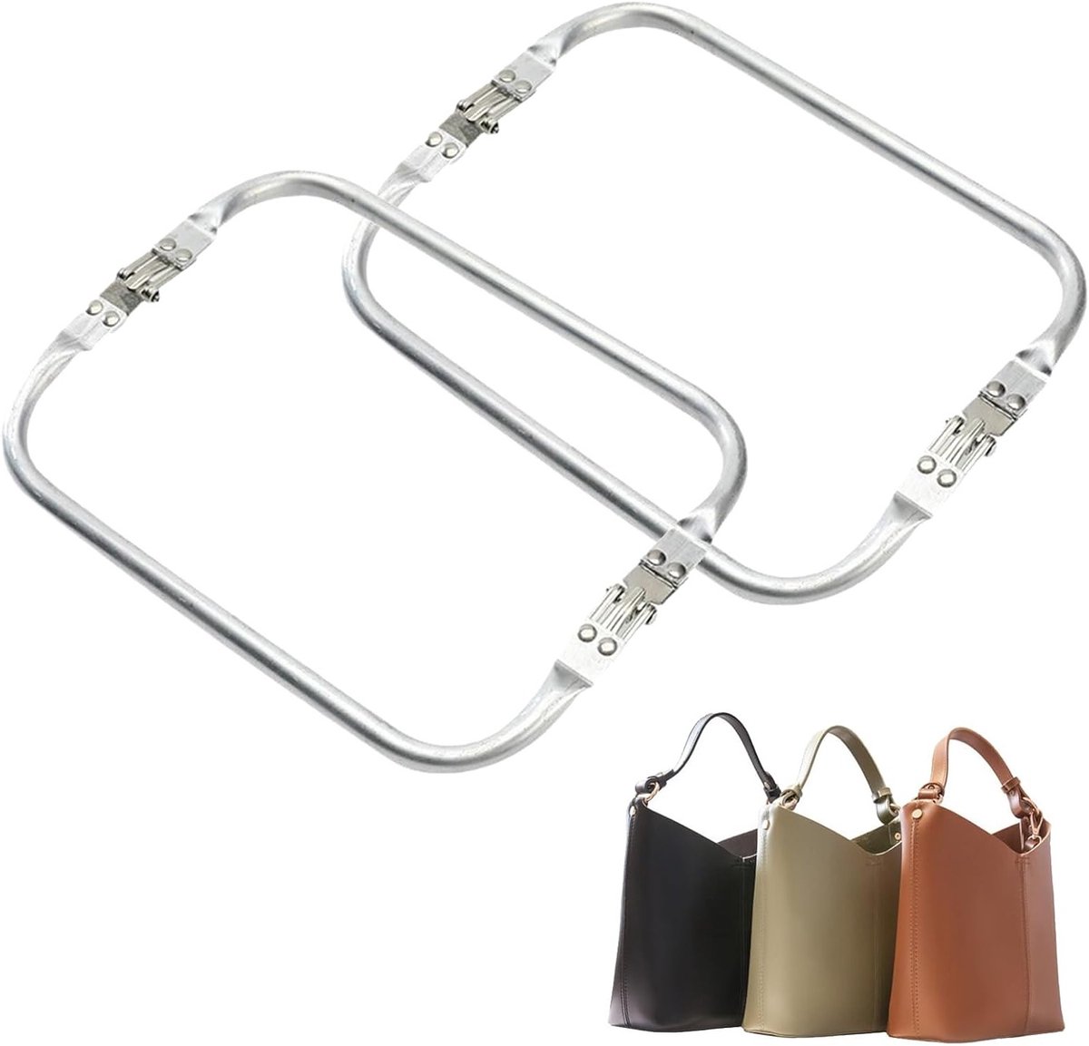2 Stuks Aluminium Geldbeugel Frames 16 x 9 cm Metaal Interne Draadframe voor DIY Naaien en Handwerken