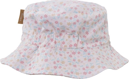 Fresk UV 50+ Zonnehoed voor kinderen 98 – Beschermende Reishoed – Hoofdbescherming Meisjes - Roze - Garden Flowers