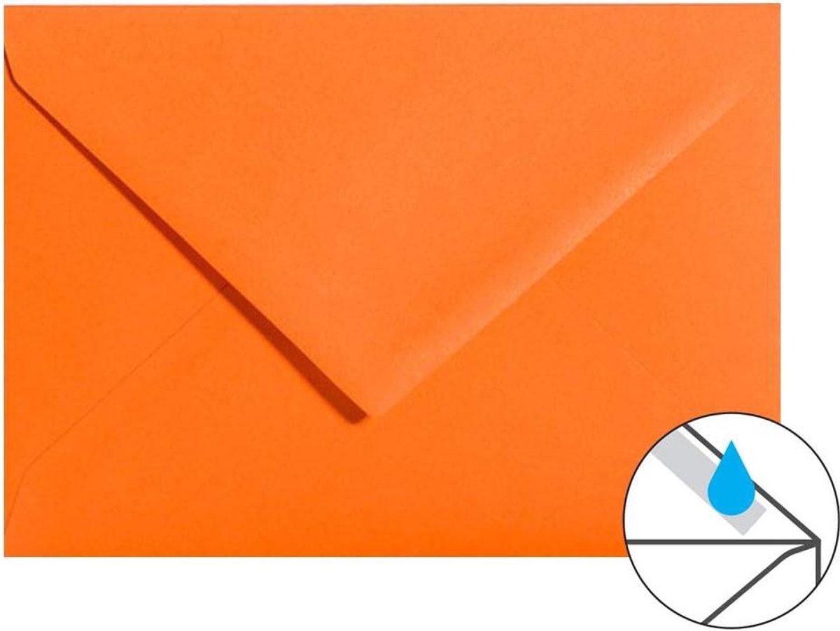 Gekleurde Enveloppen - Papieren Brievenbussen - Uitnodigingen Versturen - Zelfdichtend - 14x19 cm - Oranje
