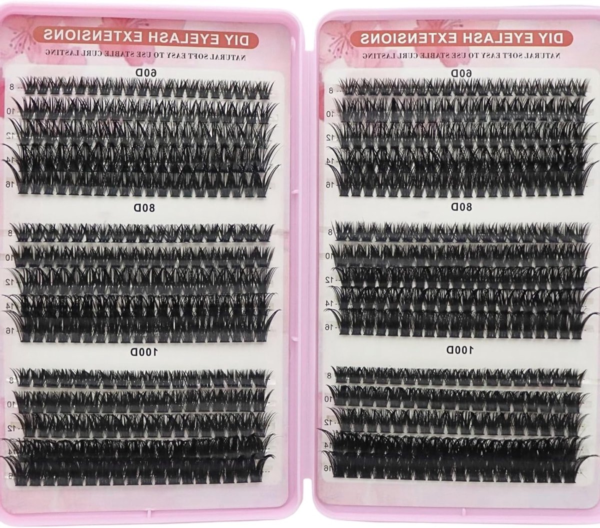 576 Pcs Individuele Wimpers Kit - Fluffy Russische Wimperextensions met Curly Clusters voor Dames en Meisjes, Perfect voor DIY Wimperlooks en Langdurige Resultaten