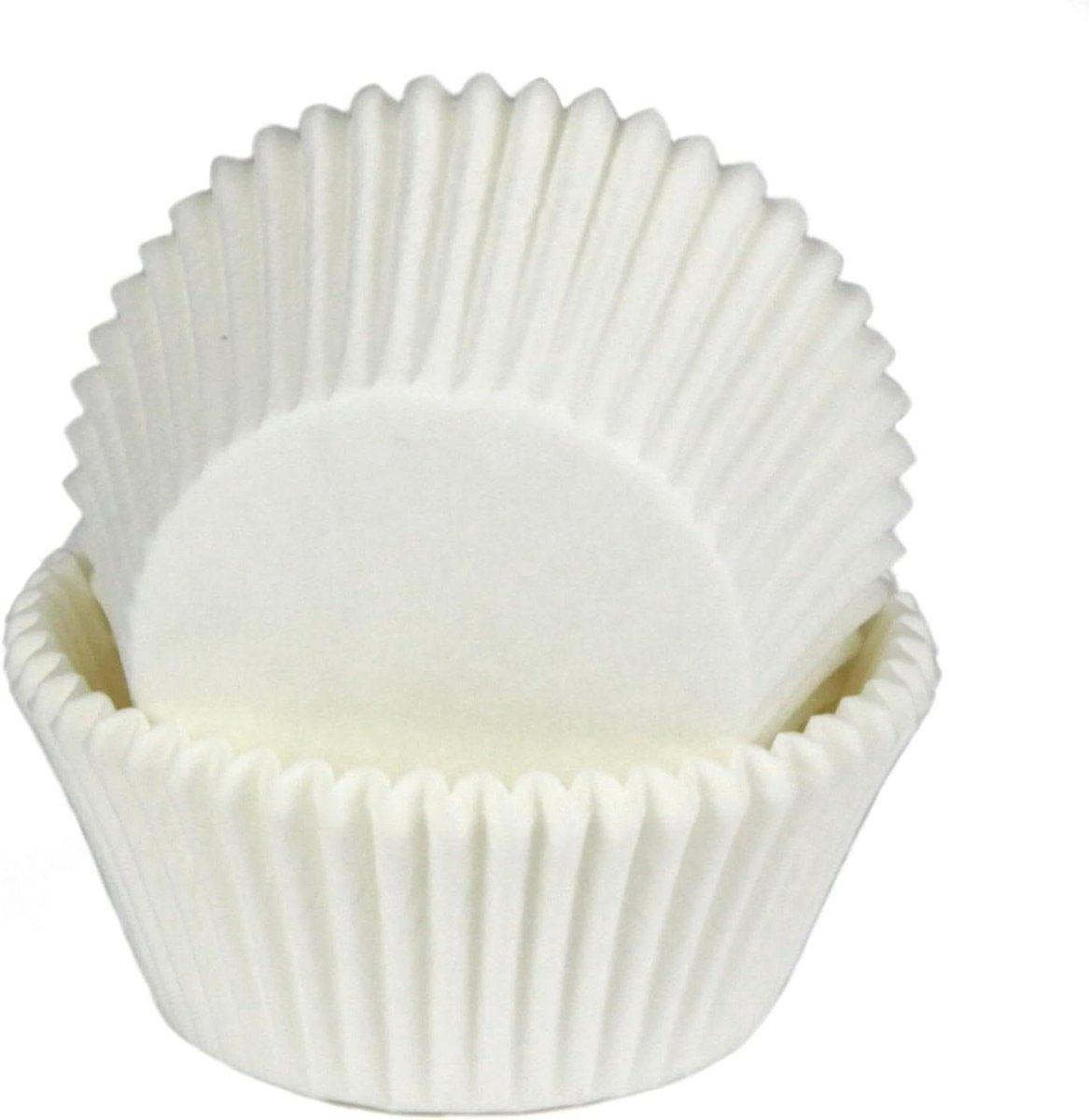 Cupcake Liners - Muffinvormpjes Bakpapier - Muffins Bakken - Handige Verpakking - 50 Stuks - Wit