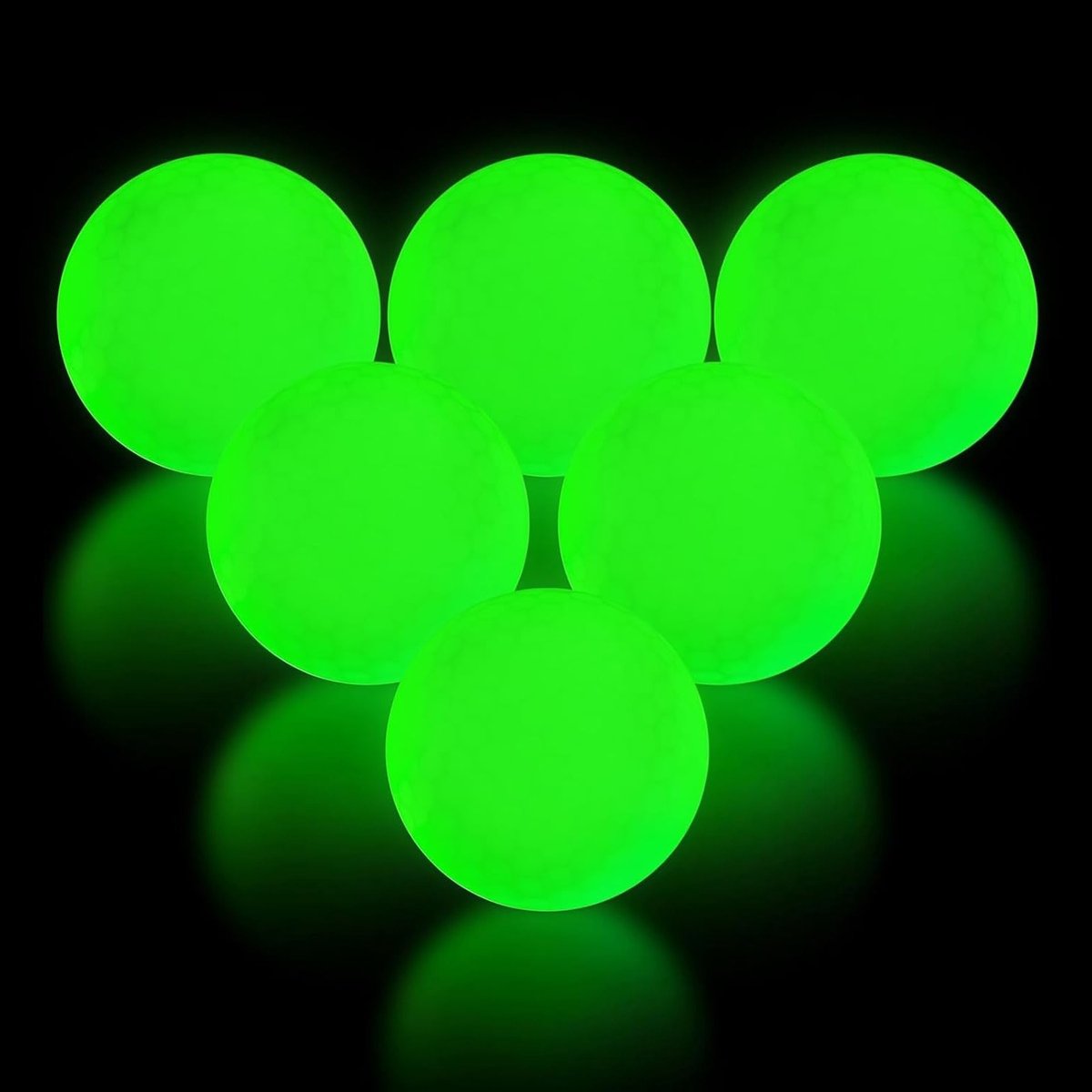 Glow-in-the-dark golfballen set van 6 stuks voor nachtelijk golfplezier en zichtbaarheid