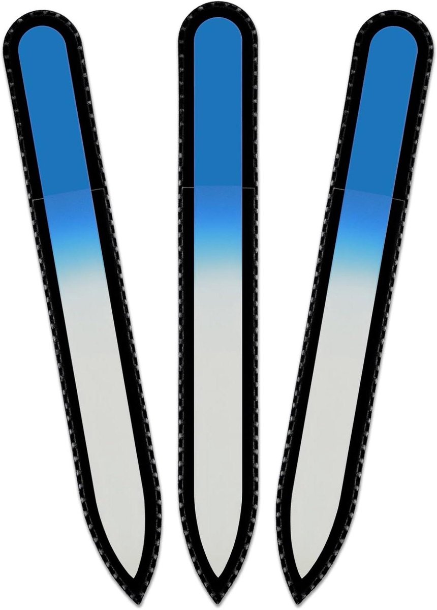 Glazen Nagelvijl - Glasvijl - Nagels Vijlen - Dubbel Gehard Glas - 13.5 cm - Transparant